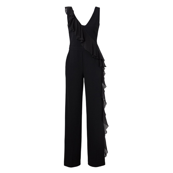TRINA TURK • Black Ruffle Jumpsuit